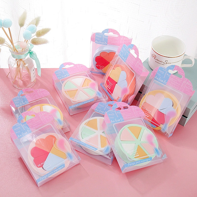 Wholesale Custom 8 Pcs/set Green Pink Beige Red Blue Makeup Sponge Puff Set