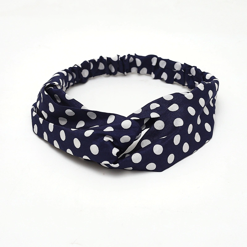 Women Hair Accessories Wave Point Headbands Cross Knot Elastic Hair Bands Girls Makeup HeadBand