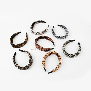 Wholesale custom headbands leopard print headband makeup hair band for women girls
