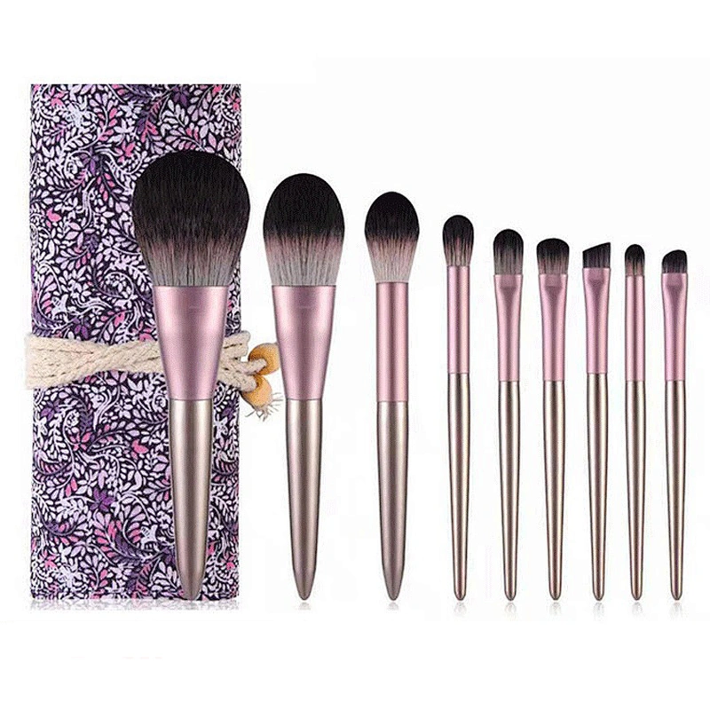9 pcs Cosmetic Brushes Set for Foundation Powder Concealers Eye Shadows Eyebrow
