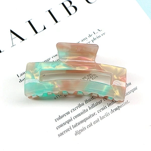 Wholesale Korean Style Two Colors Mixed Patten Marble Design Acrylic Hair Clips