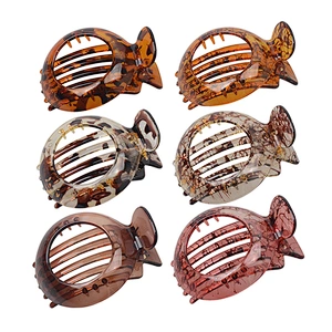Tortoiseshell Color Acrylic Resin Hair Clips Barrettes Set Shell Shape Claws