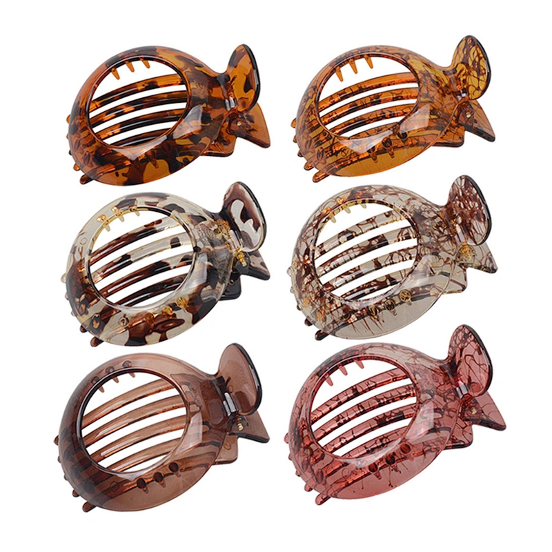 Tortoiseshell Color Acrylic Resin Hair Clips Barrettes Set Shell Shape Claws