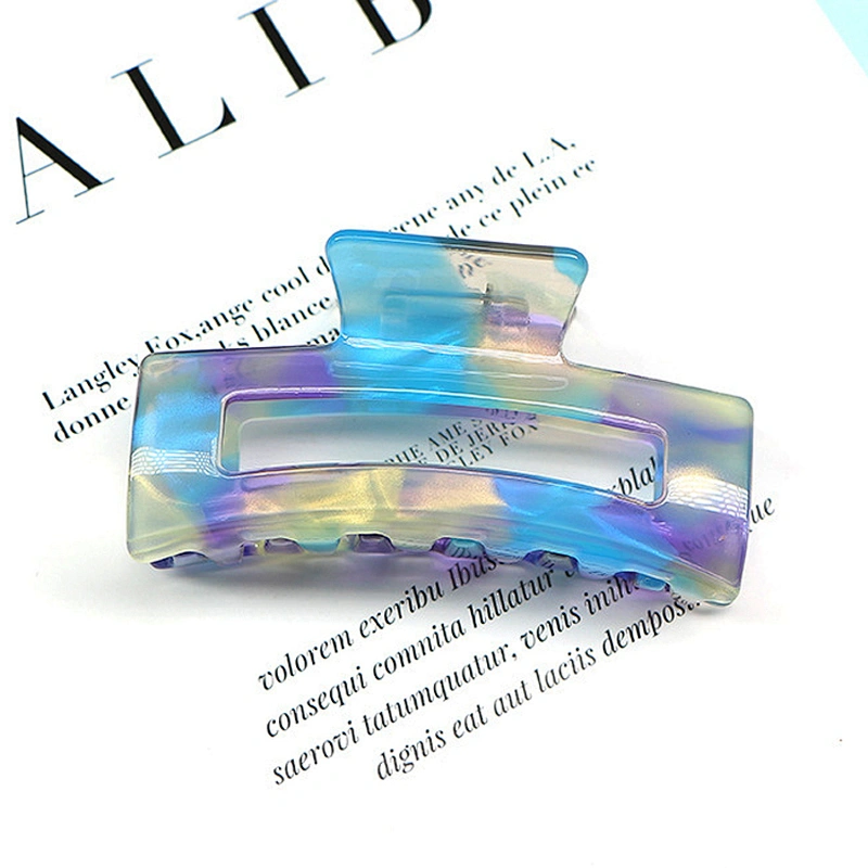 Wholesale Korean Style Two Colors Mixed Patten Marble Design Acrylic Hair Clips