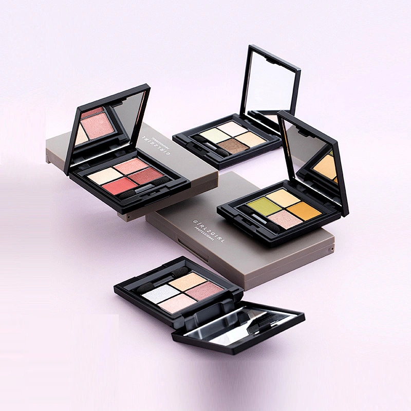 Colorful cosmetics private label matte shimmer glitter makeup cosmetic eye shadow 4 color eye shadow palette makeup