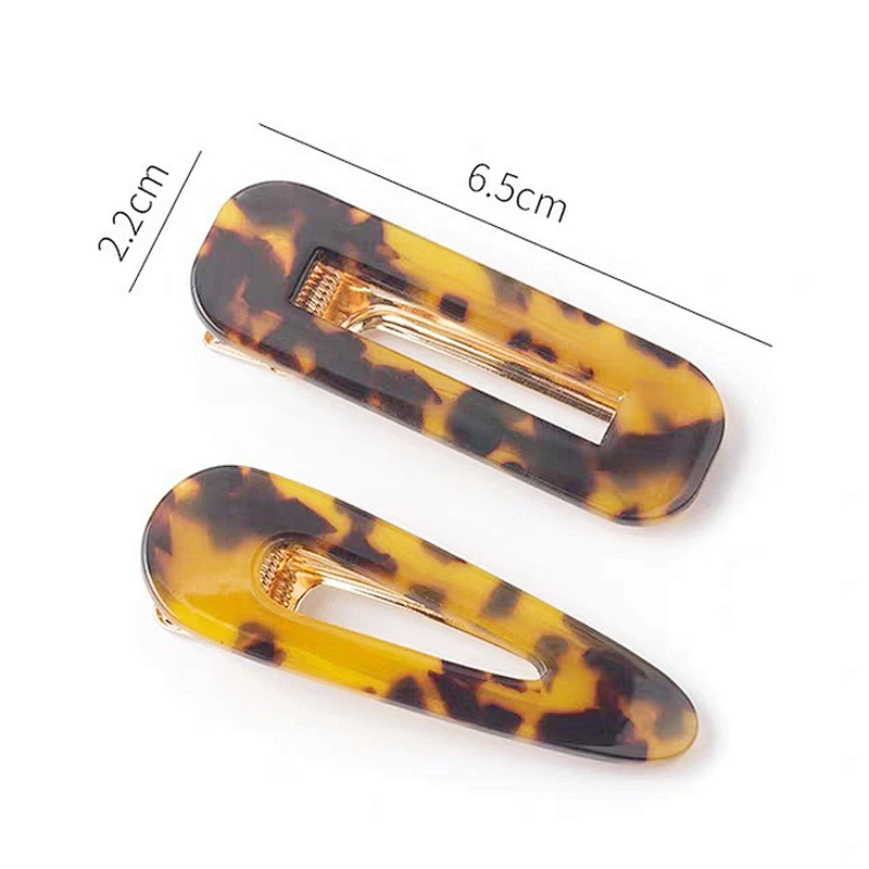 Fashion Leopard Print Hairpins Acrylic Resin Hair Barrettes Metal Clips For Women and Girls Hair Clip