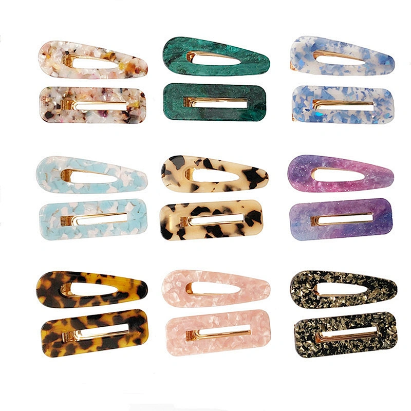 Fashion Leopard Print Hairpins Acrylic Resin Hair Barrettes Metal Clips For Women and Girls Hair Clip