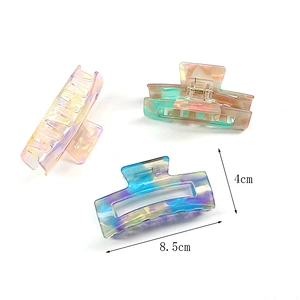 Wholesale Korean Style Two Colors Mixed Patten Marble Design Acrylic Hair Clips