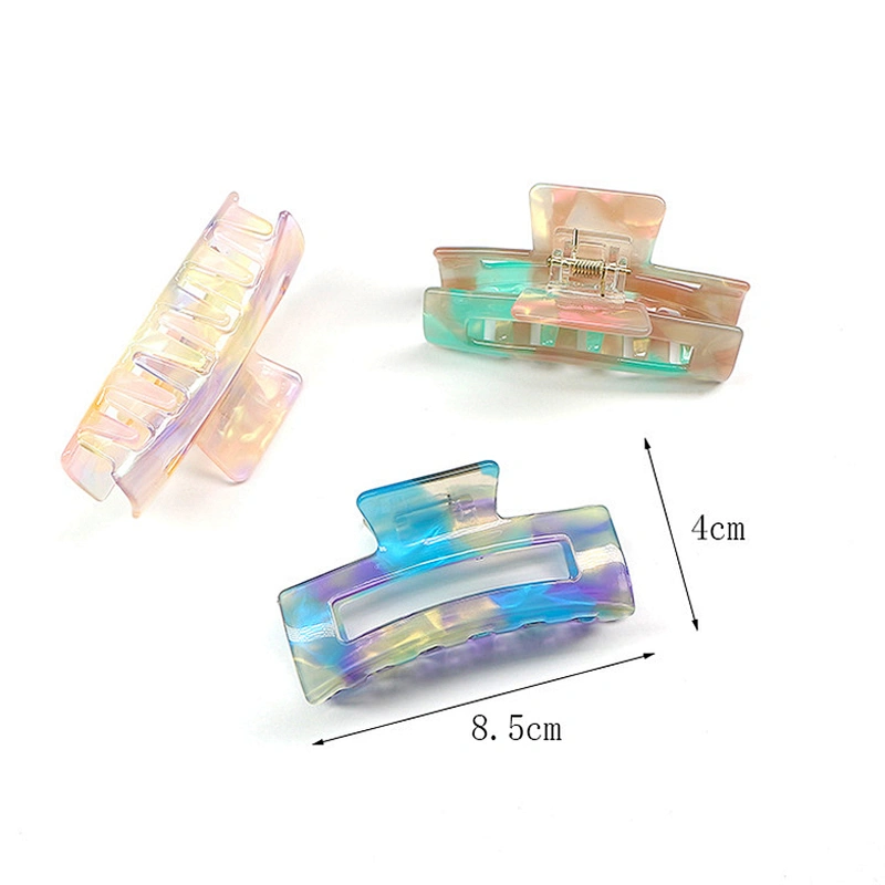 Wholesale Korean Style Two Colors Mixed Patten Marble Design Acrylic Hair Clips