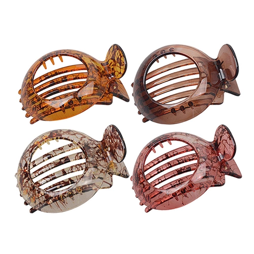 Tortoiseshell Color Acrylic Resin Hair Clips Barrettes Set Shell Shape Claws