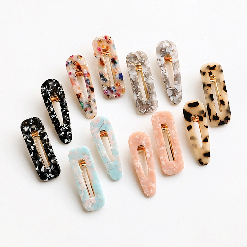 Fashion Leopard Print Hairpins Acrylic Resin Hair Barrettes Metal Clips For Women and Girls Hair Clip