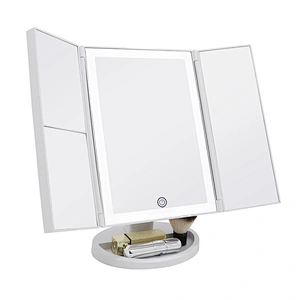 Custom 36 LED Lights Touch-Screen Light Control Tri-Fold 1/2/3X Magnification Beautyworks Backlit Custom Vanity Mirror