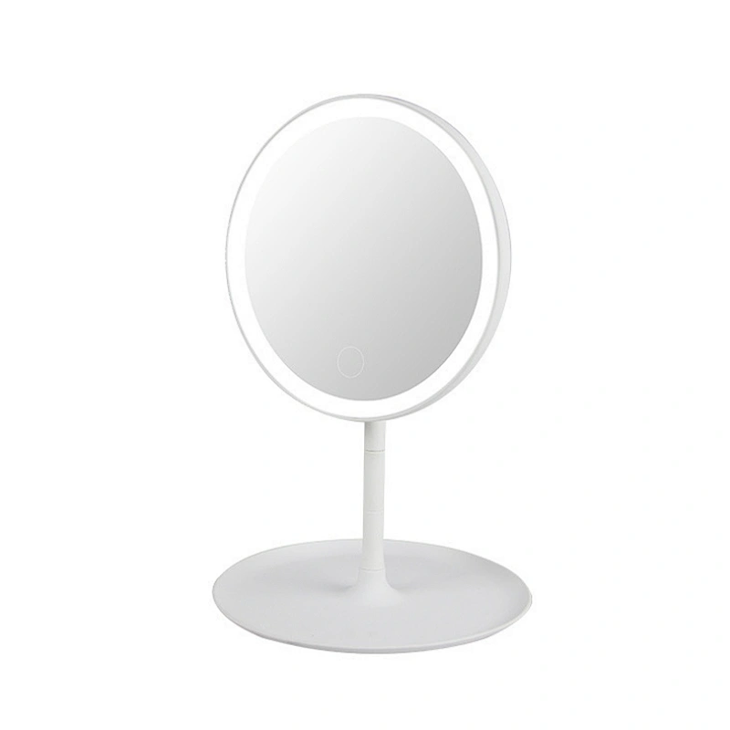 2021 New Round Pink Mirror Light Up Cosmetic Mirror Cosmetic Organizer With LED Miroor Smart Miroor