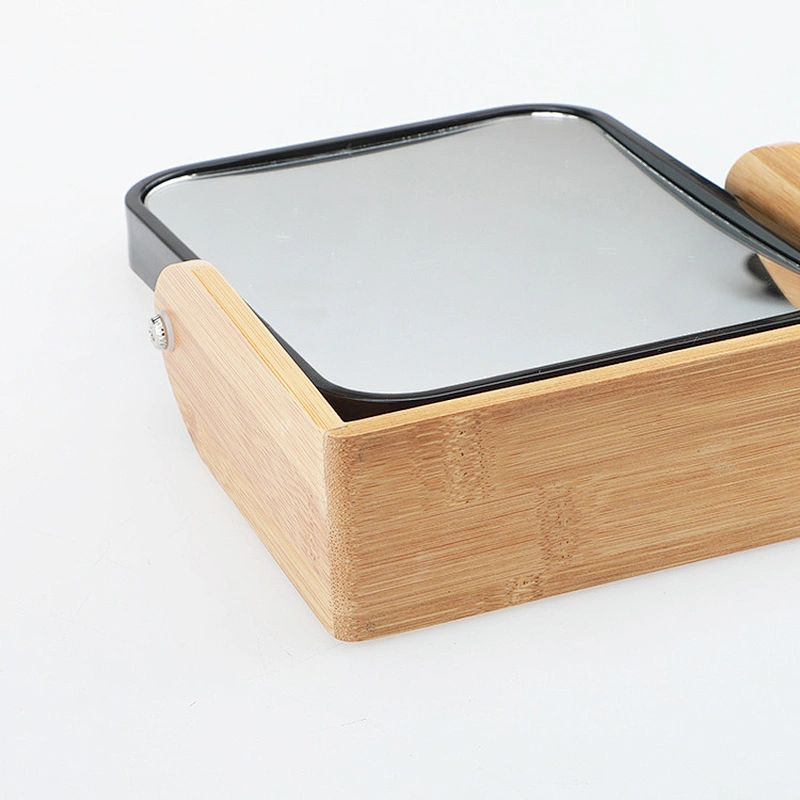 Vanity Makeup Mirror with Natural Bamboo Stand 8 Inch 1X/3X Magnification Double Sided 360 Degree Swivel Magnifying Mirror