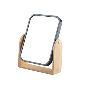 Vanity Makeup Mirror with Natural Bamboo Stand 8 Inch 1X/3X Magnification Double Sided 360 Degree Swivel Magnifying Mirror