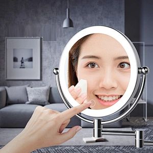 Hot Selling Small Metal 5 Times Magnification Led Makeup Mirror Fill Light Wall-mounted Beauty Mirror