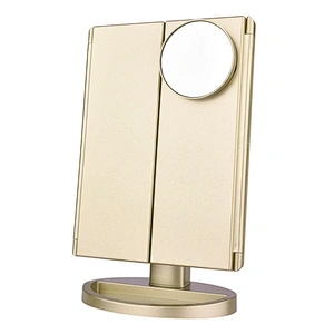 Custom Hot Sale Foldable Mirror Pink Folding Professional Makeup Mirror With Led Light  Mirror For More Usable Sma