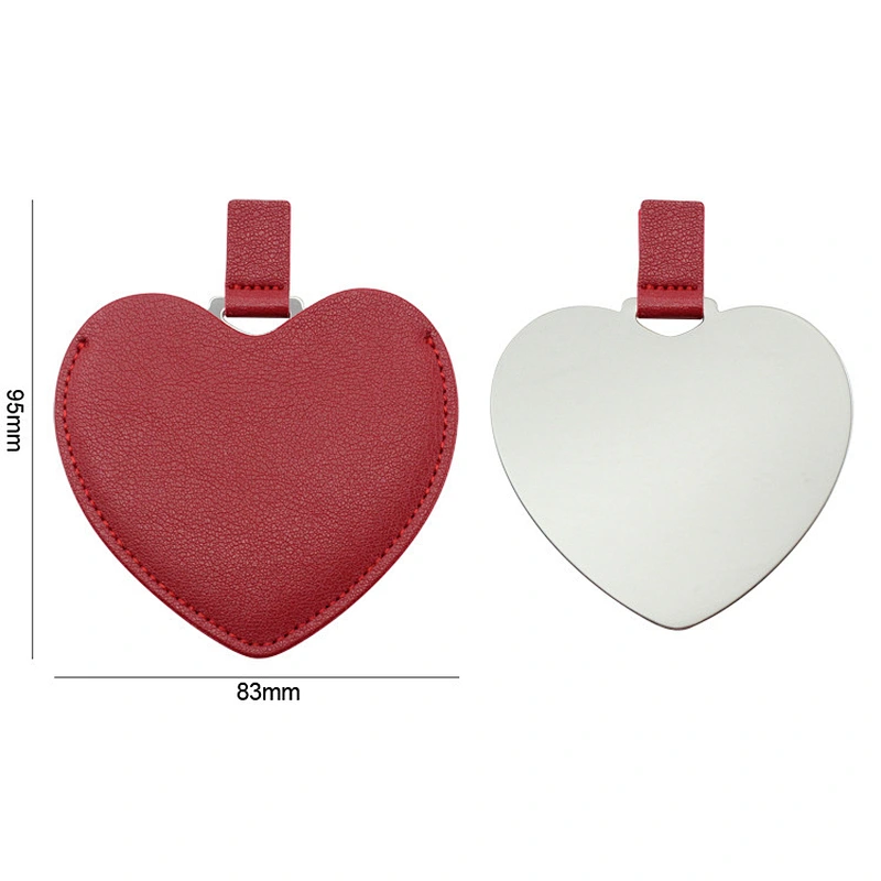 Custom Wholesale Heart-shape Mini Pocket Mirror With Handholder Portable Custom Mirror For Women Girls Hand Mirror