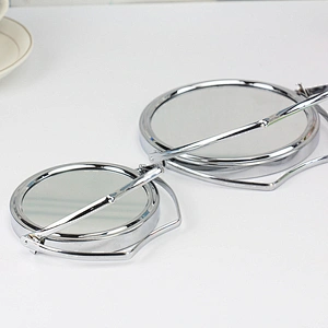 Custom Foldable Metal Frame Goody Aluminum Mirror 2 Sided Makeup Mirror