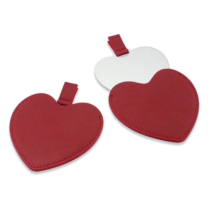 Custom Wholesale Heart-shape Mini Pocket Mirror With Handholder Portable Custom Mirror For Women Girls Hand Mirror