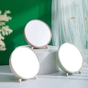 Custom Unique Cosmetic Mirror With Case 2-in-1 Desktop Mirror Makeup Storage Round Mirror