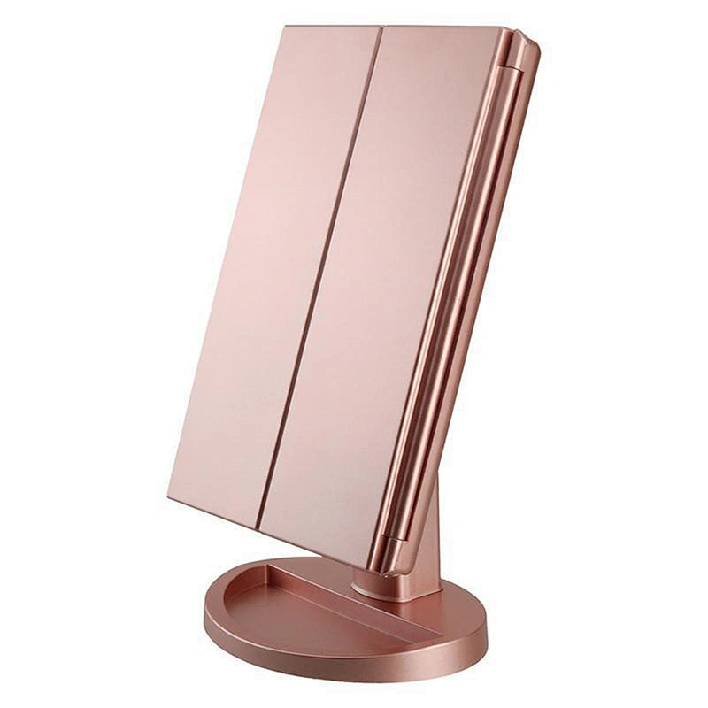 Custom 36 LED Lights Touch-Screen Light Control Tri-Fold 1/2/3X Magnification Beautyworks Backlit Custom Vanity Mirror