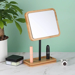 Custom Retro Style Minimalistic Desktop Square Dormitory Japanese Style Makeup Mirror