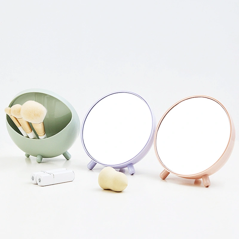Custom Unique Cosmetic Mirror With Case 2-in-1 Desktop Mirror Makeup Storage Round Mirror