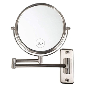 Wall Mounted Makeup Mirror 10x Magnification TwoSided Swivel Extendable Bathroom Custom Mirror