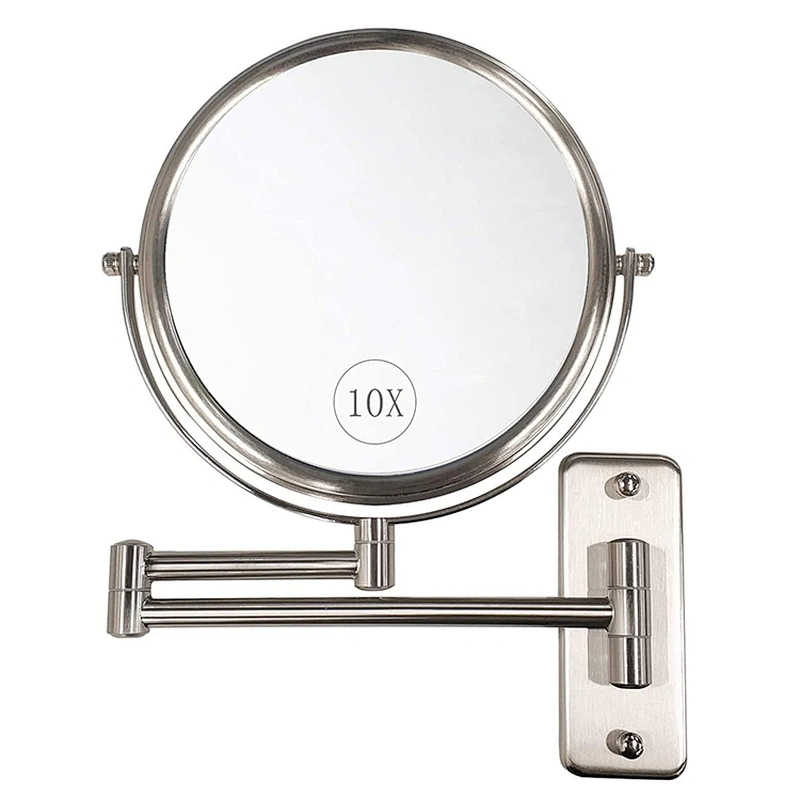 Wall Mounted Makeup Mirror 10x Magnification TwoSided Swivel Extendable Bathroom Custom Mirror