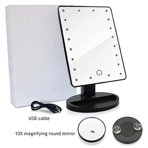 Custom COSMIRROR Lighted Makeup Vanity Mirror with 10X Magnifying Mirror21 LED Lighted Mirror with Touch Sensor Dimming