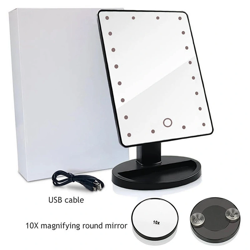 Custom COSMIRROR Lighted Makeup Vanity Mirror with 10X Magnifying Mirror21 LED Lighted Mirror with Touch Sensor Dimming