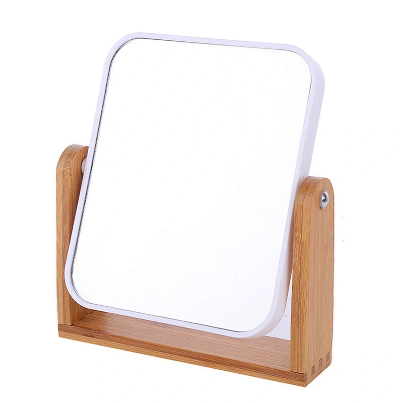 Vanity Makeup Mirror with Natural Bamboo Stand 8 Inch 1X/3X Magnification Double Sided 360 Degree Swivel Magnifying Mirror