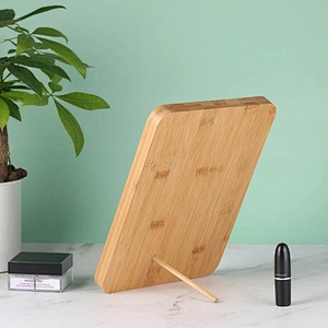 Custom Mirror Minimalistic Style Japanese Style Retro Wooden Frame Dormitory Desktop Makeup Mirror