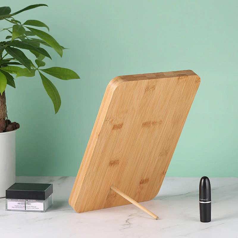 Custom Mirror Minimalistic Style Japanese Style Retro Wooden Frame Dormitory Desktop Makeup Mirror