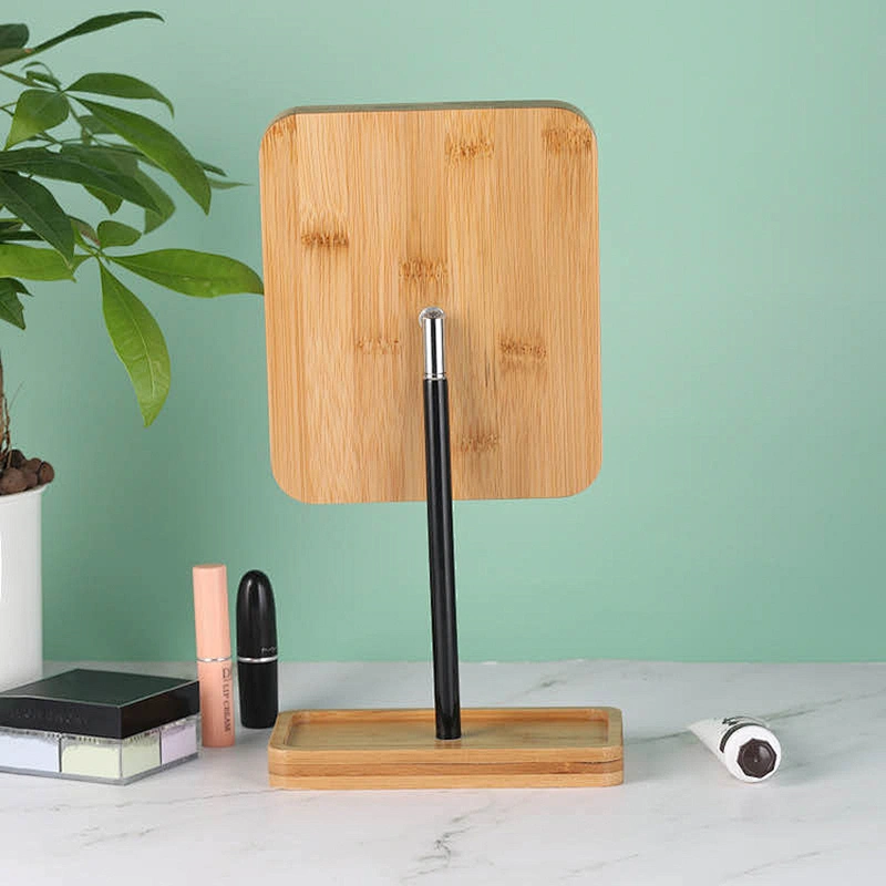 Custom Retro Style Minimalistic Desktop Square Dormitory Japanese Style Makeup Mirror