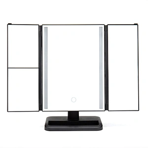 Custom Vanity Mirror with Lights 72 LED Trifold Mirror Touch Control Design 1x2x3x Magnification Portable Makeup Mirror