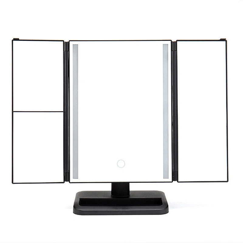 Custom Vanity Mirror with Lights 72 LED Trifold Mirror Touch Control Design 1x2x3x Magnification Portable Makeup Mirror