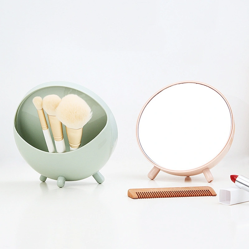 Custom Unique Cosmetic Mirror With Case 2-in-1 Desktop Mirror Makeup Storage Round Mirror