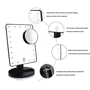 Custom COSMIRROR Lighted Makeup Vanity Mirror with 10X Magnifying Mirror21 LED Lighted Mirror with Touch Sensor Dimming
