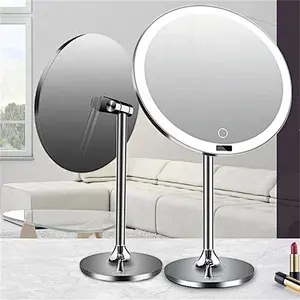 Hot Sale Quality Led Desktop Smart Sensor Fill Light Makeup Mirror with Lamp 8.5 Inch Usb Rechargeable Desktop Makeup Mirror