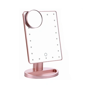 Custom COSMIRROR Lighted Makeup Vanity Mirror with 10X Magnifying Mirror21 LED Lighted Mirror with Touch Sensor Dimming