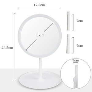 2021 New Round Pink Mirror Light Up Cosmetic Mirror Cosmetic Organizer With LED Miroor Smart Miroor