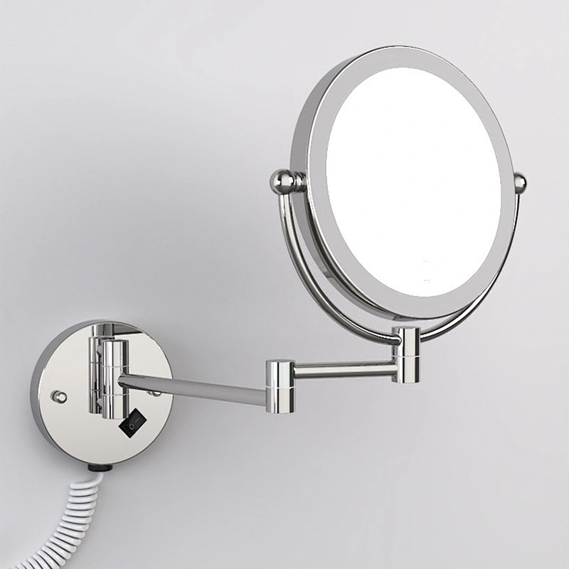 Hot Selling Small Metal 5 Times Magnification Led Makeup Mirror Fill Light Wall-mounted Beauty Mirror