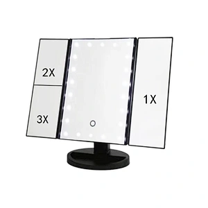 Custom Hot Sale Foldable Mirror Pink Folding Professional Makeup Mirror With Led Light  Mirror For More Usable Sma
