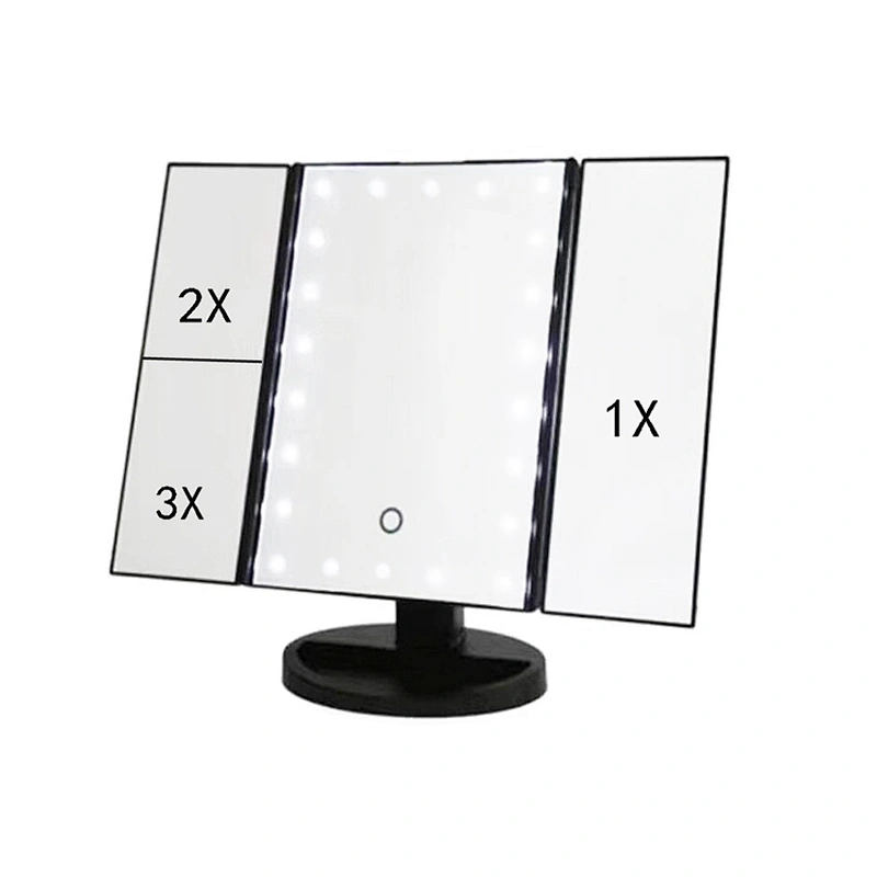 Custom Hot Sale Foldable Mirror Pink Folding Professional Makeup Mirror With Led Light  Mirror For More Usable Sma