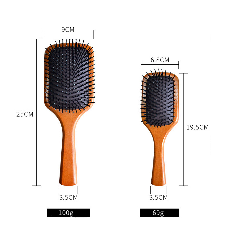 wooden paddle brush