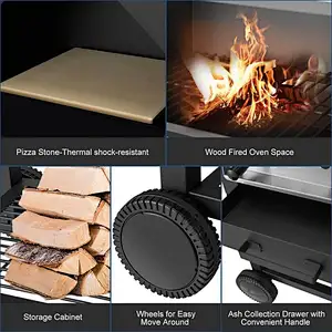 Outdoor Pizza Oven Wood Fire Steel Pizza Grill Pizza Maker with Pizza Stone