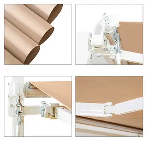 8'x10' Patio Awning Retractable Sunshade with Manual Crank Handle Beige