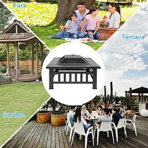 32'' Patio Metal Fire Pit Wood Burning Bonfire Bowl